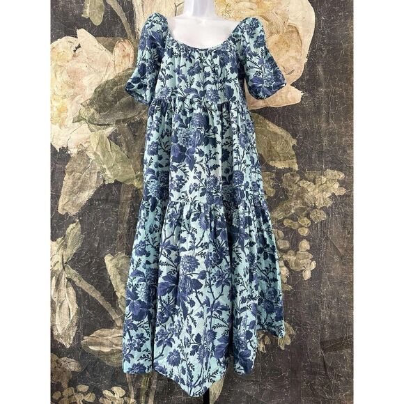 New By Anthropologie Tiered Poplin Midi Dress Size Small. - Picture 6 of 10